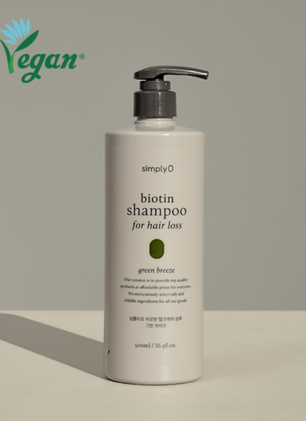 SimplyO Biotin Shampoo for Hair Loss Green Breeze 500ml | Saç Dökülmesine Karşı Vegan Çözüm