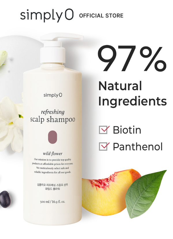 SimplyO Refreshing Scalp Shampoo Wild Flower 500ml | Saç Derisi ve Saç Bakımı İçin Doğal Çözüm
