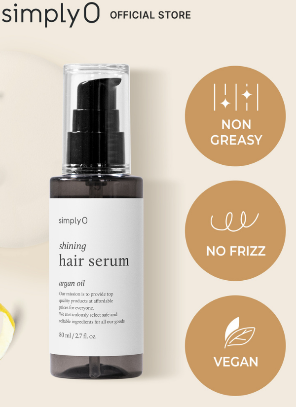 SimplyO Shining Hair Serum Argan Oil 80ml | Parlaklık ve Saç Onarımı İçin Doğal Bakım