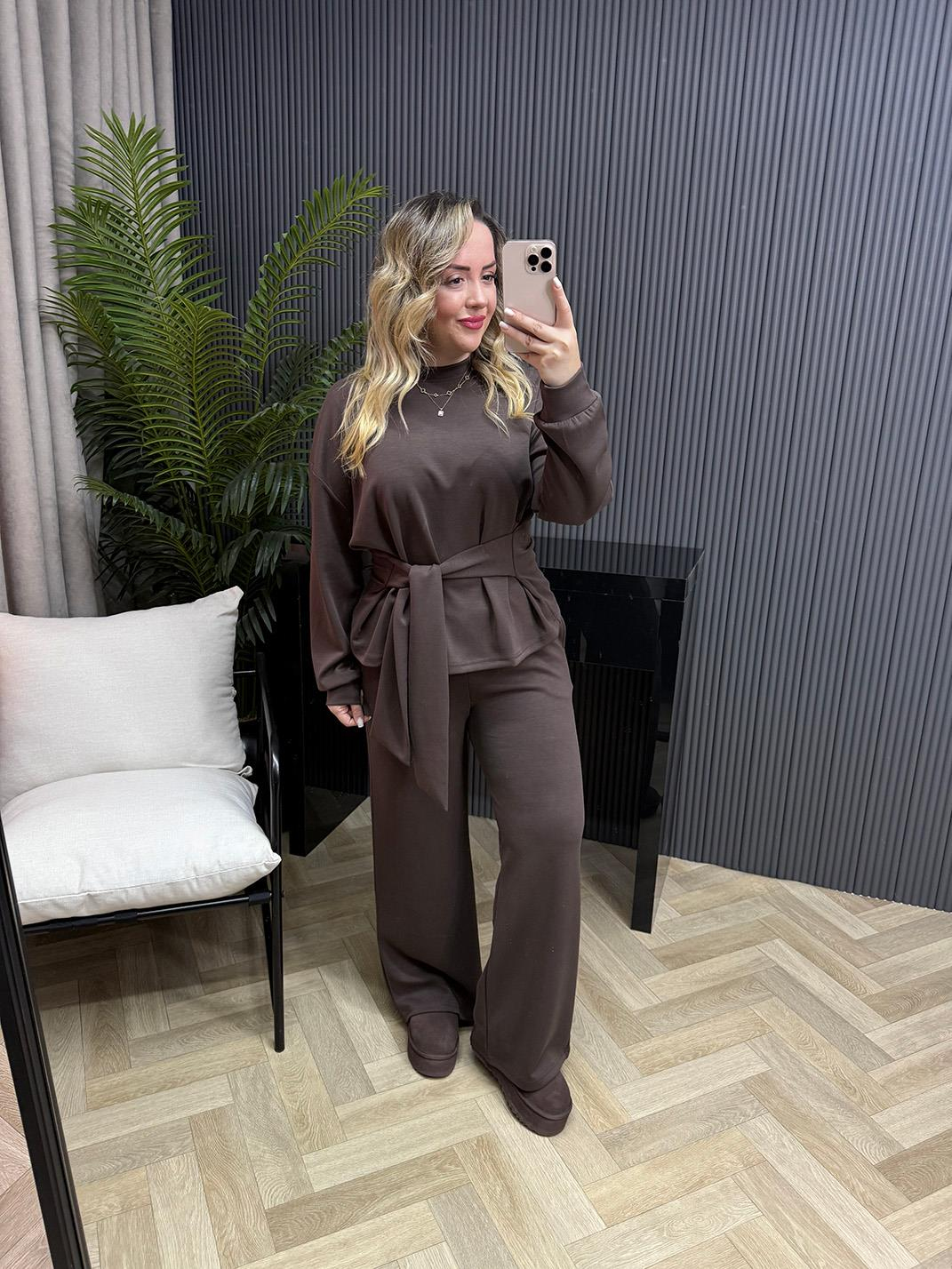 Bağlama Detaylı Orj Marka Oyhs Kumaş Takım Antrasit