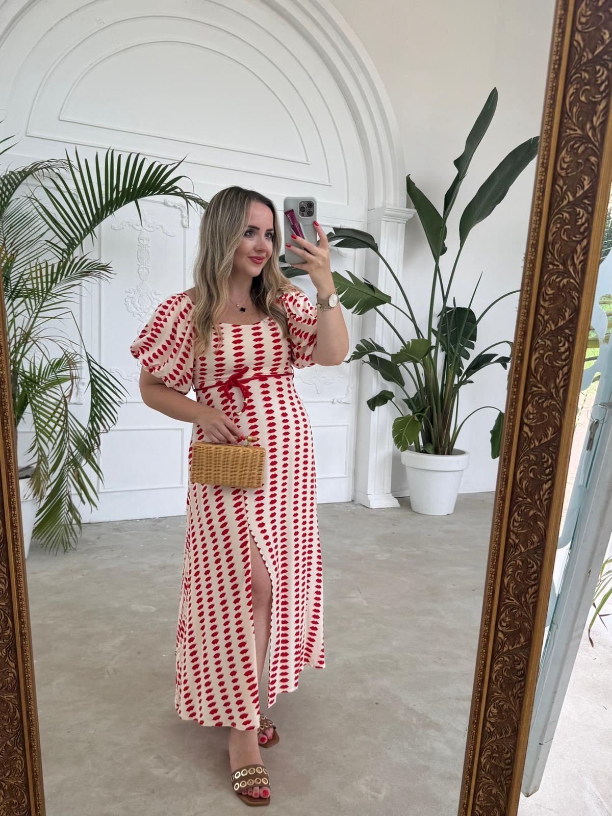 BALON KOL ÖPÜCÜK DESEN ELBİSE