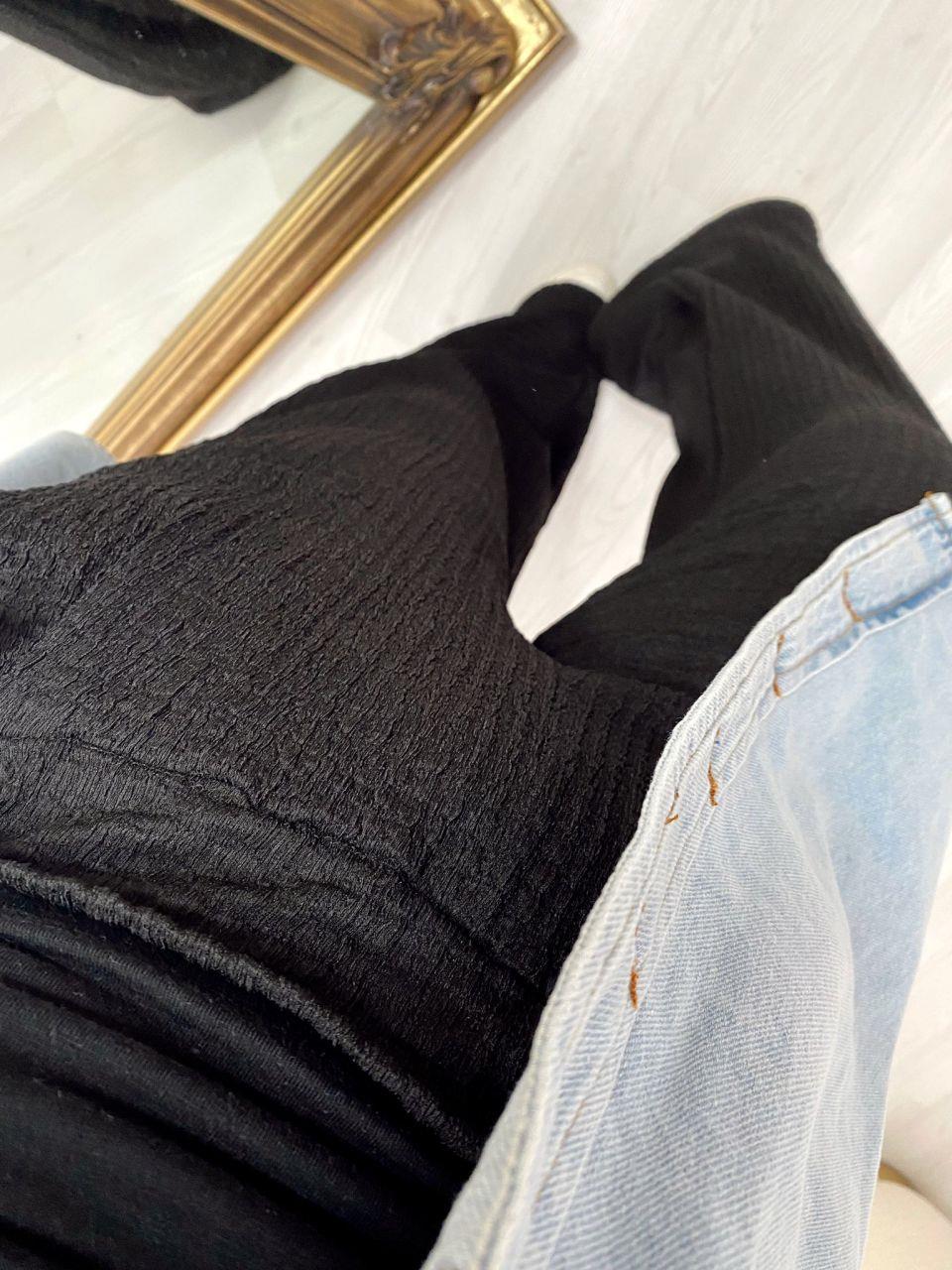 BELİ LASTİKLİ SİYAH PANTOLON