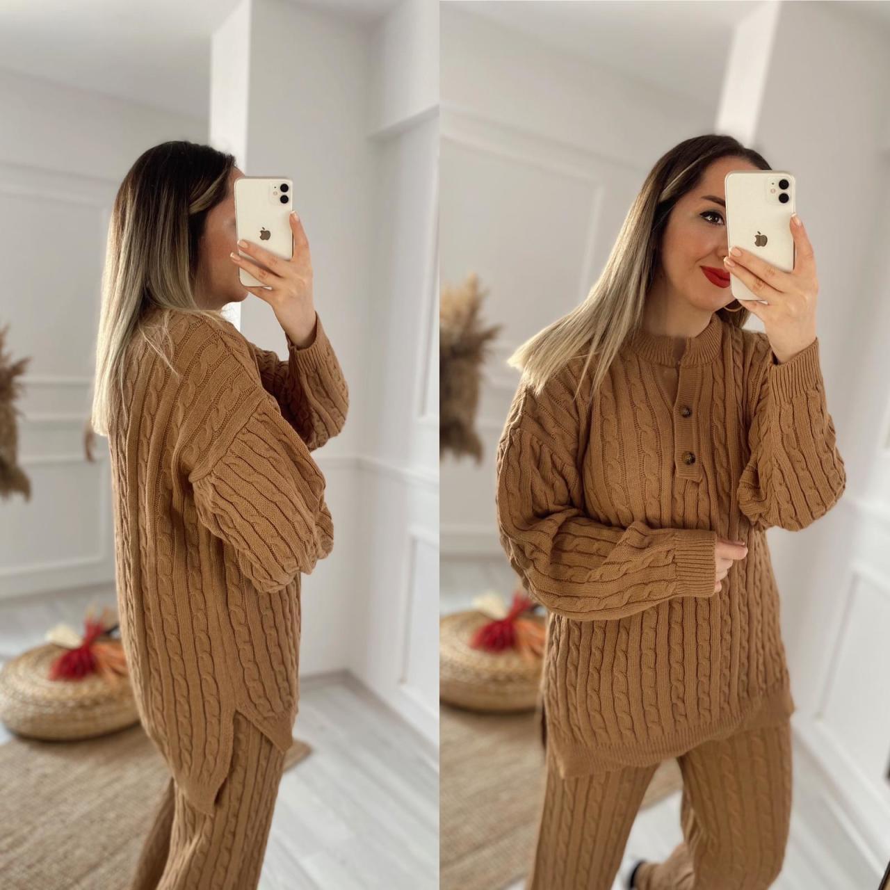 CAMEL ÖRGÜLÜ TRİKO TAKIM