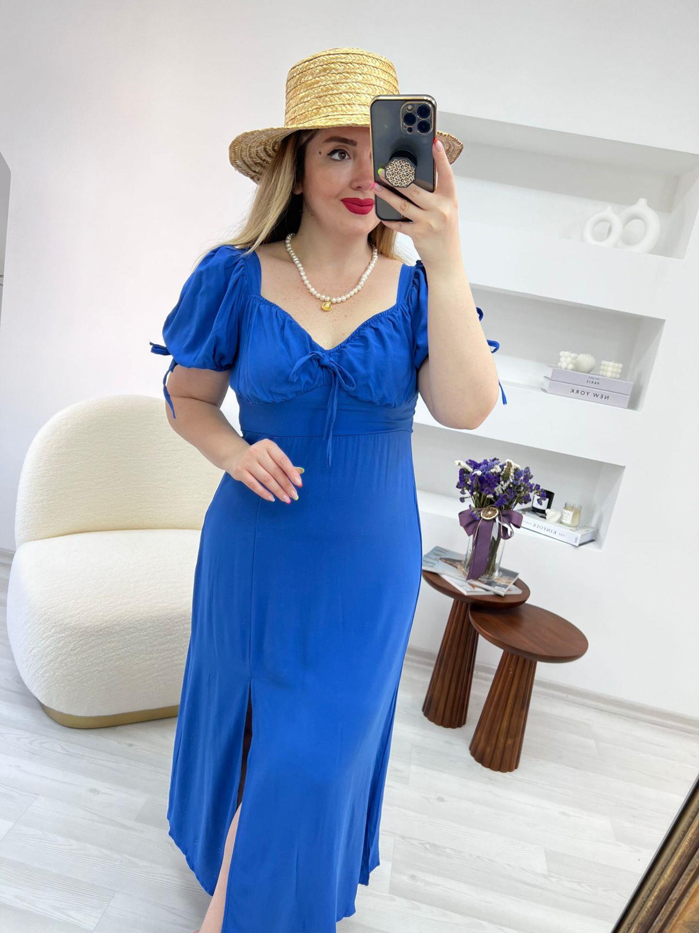 CARLA ELBİSE SAKS RENK