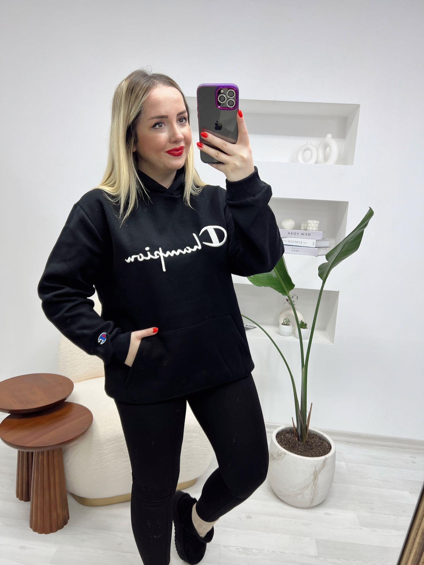 CHAMPİON SWEATSHİT SİYAH