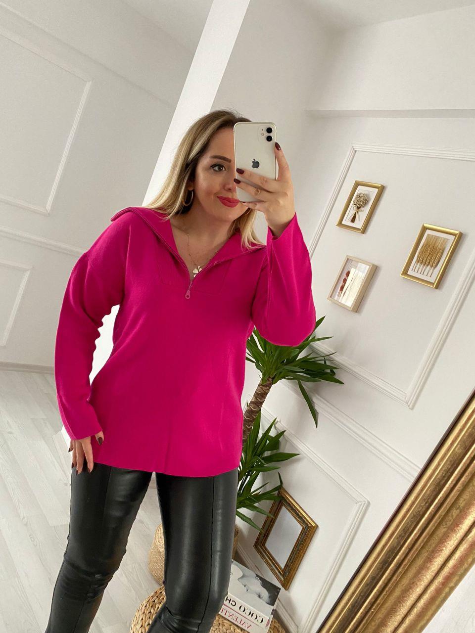 FERMUARLI TRİKO PEMBE