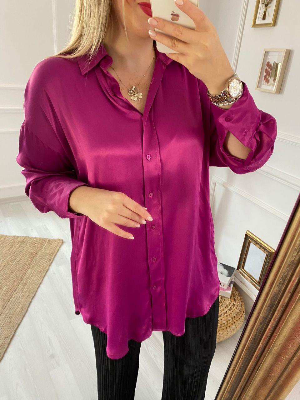 FUŞYA ÖZEL SERİ SATEN KUMAŞ GÖMLEK
