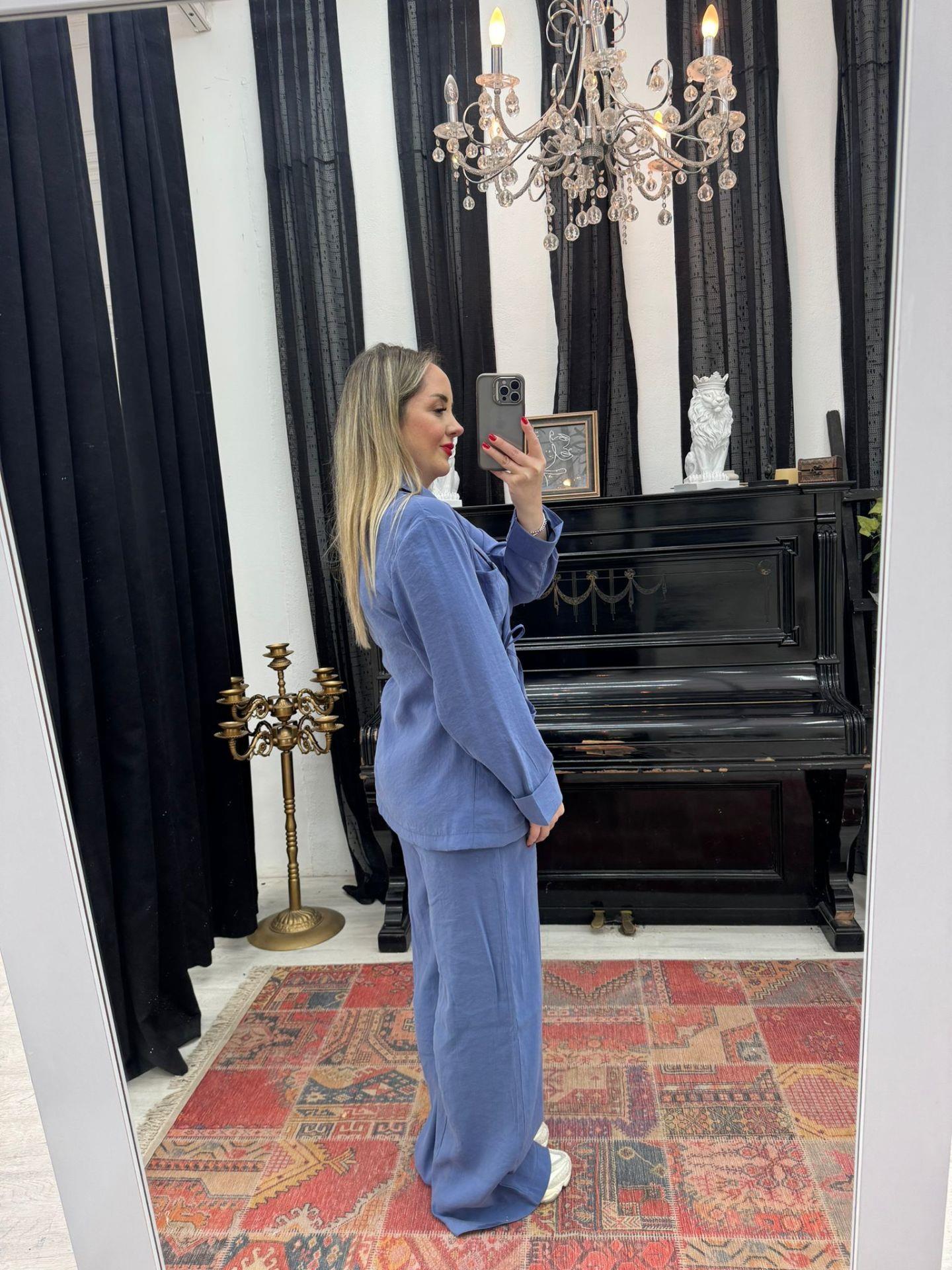 GALİA KRUVAZE BAĞLAMALI TAKIM MAVİ