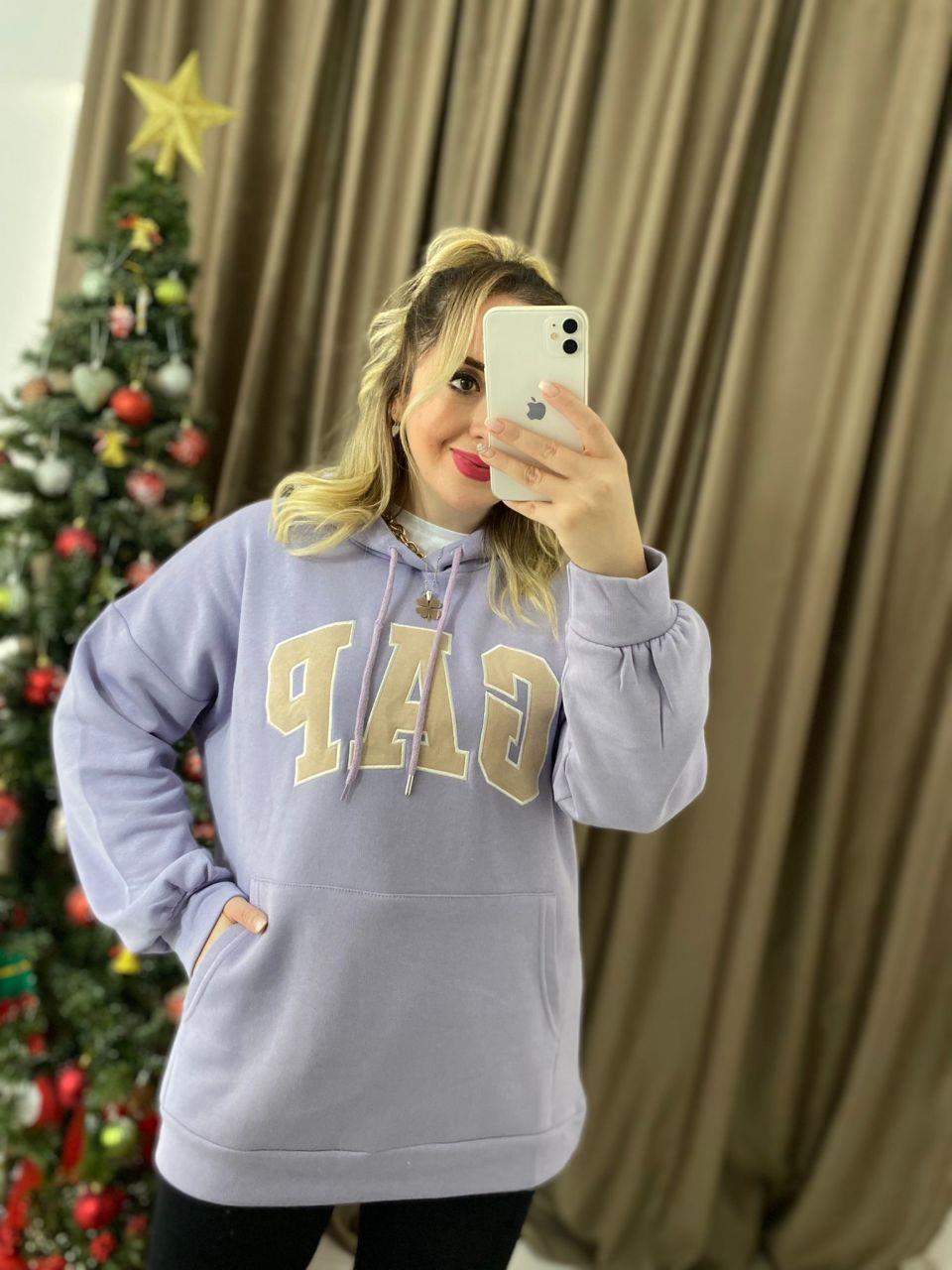 GAP  LİLA KAPÜŞONLU SWEATSHİT