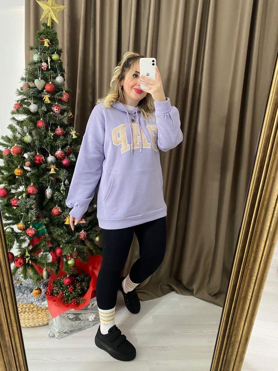 GAP  LİLA KAPÜŞONLU SWEATSHİT