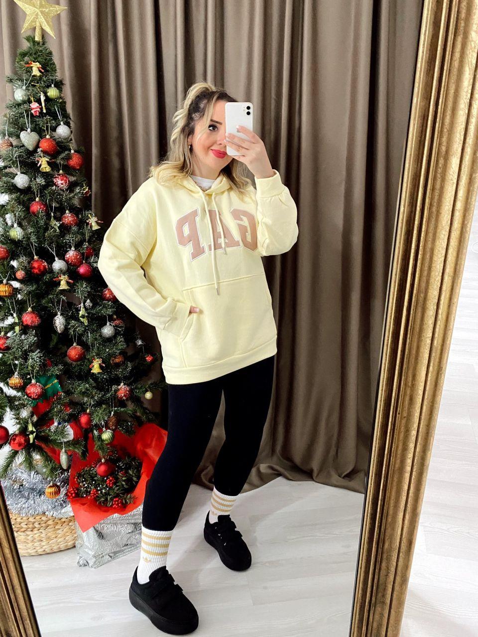 GAP LİMON SARI KAPÜŞONLU SWEATSHİT