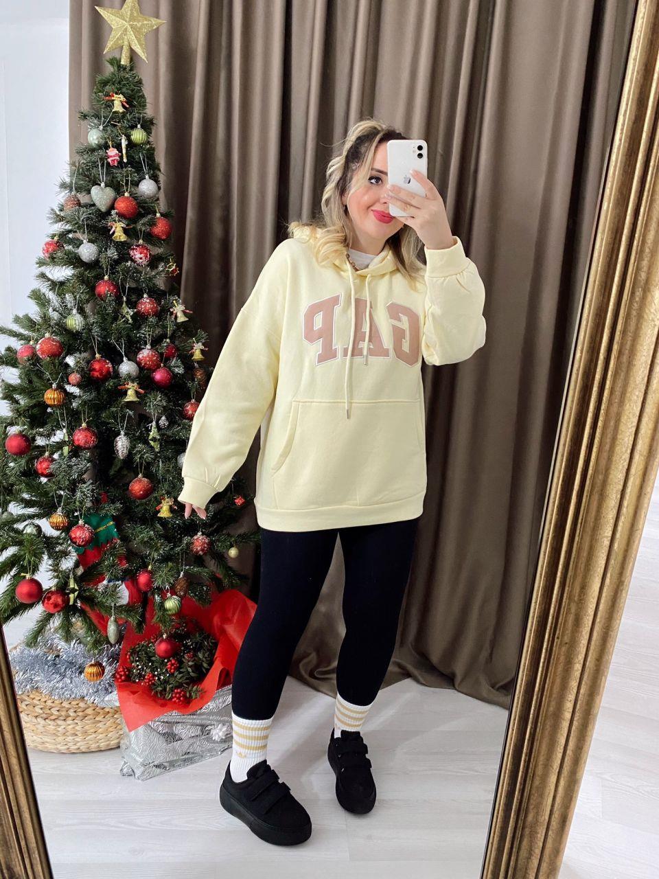 GAP LİMON SARI KAPÜŞONLU SWEATSHİT