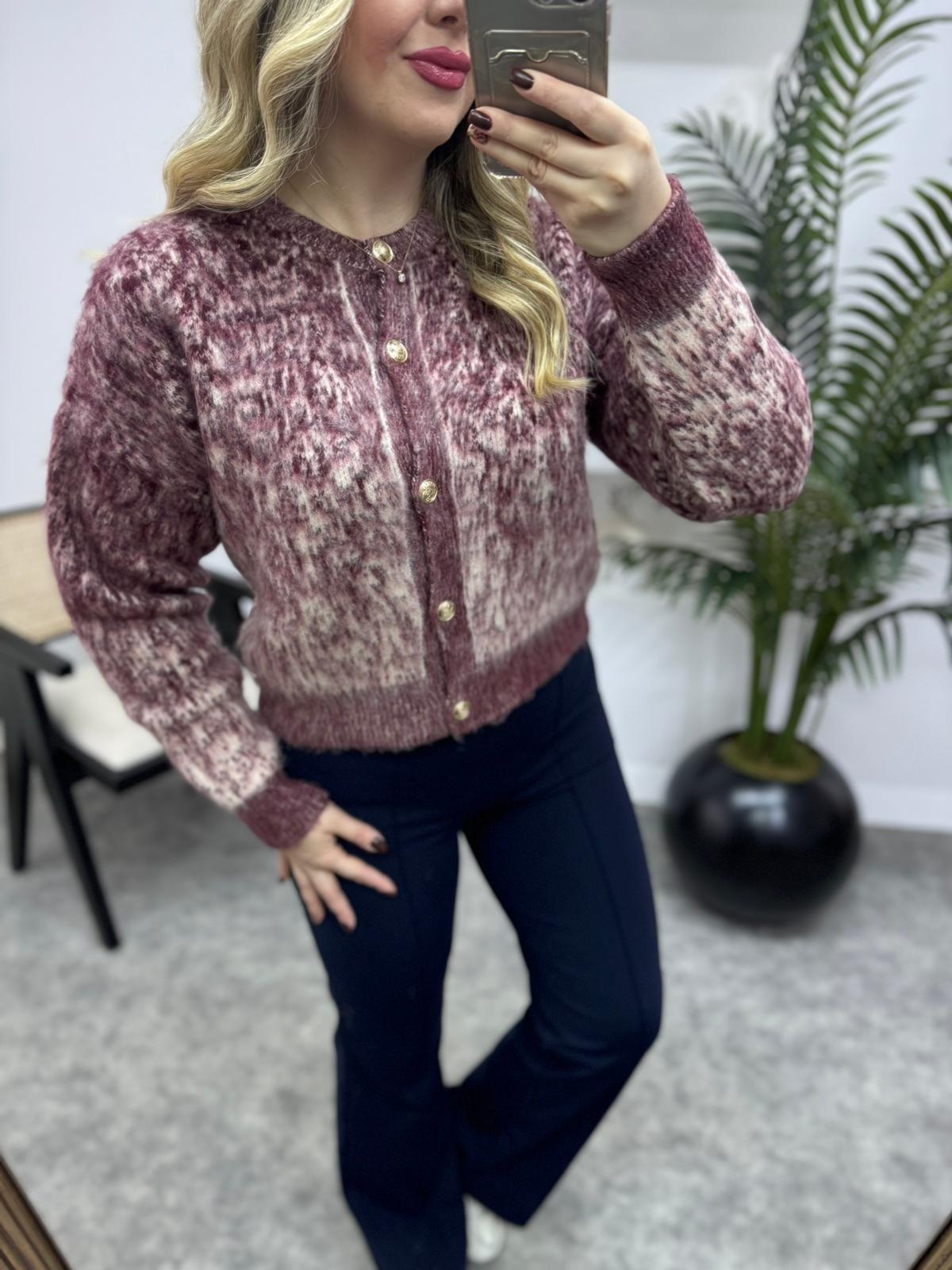 GOLD DÜĞMELİ TASARIM BORDO HIRKA