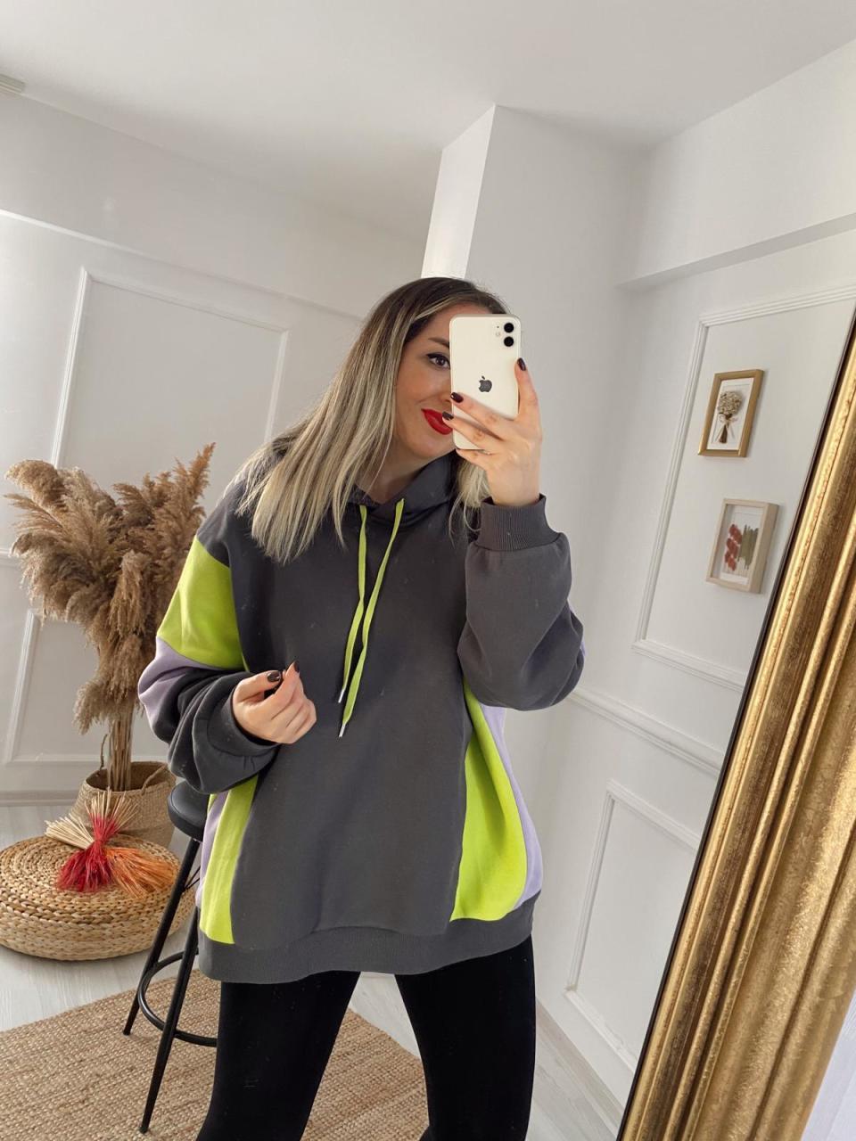 GRİ RENK DETAYLI SWEATSHİRT