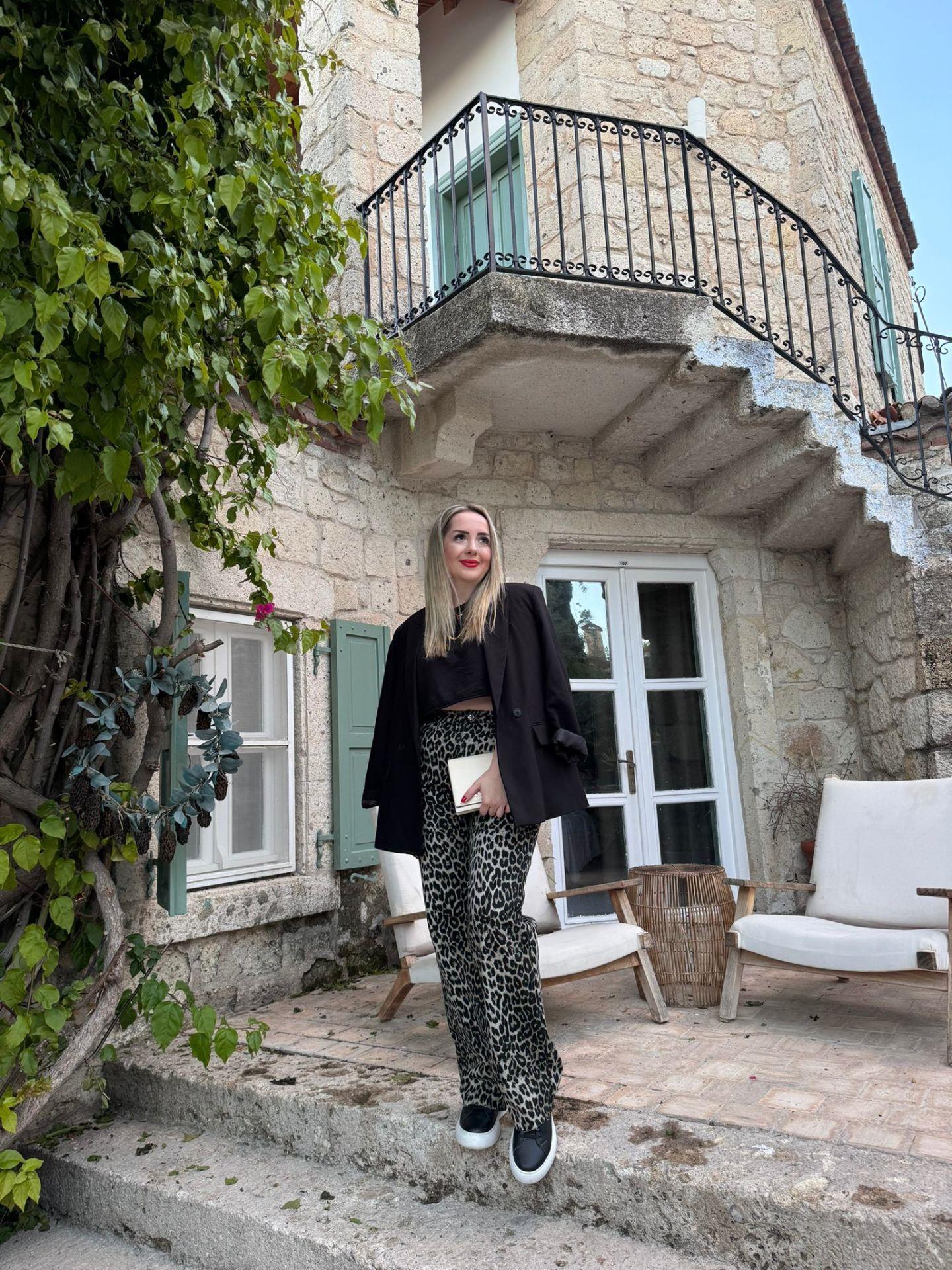 KAHVE DESENLİ PALAZZO MODEL LEOPAR PANTOLON