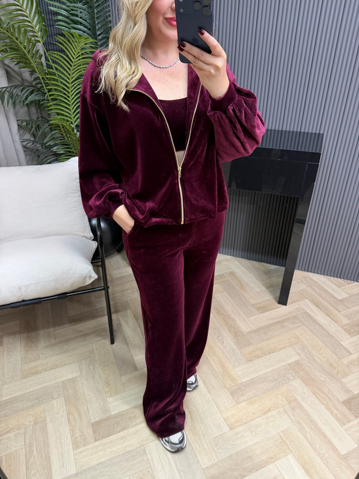 Kapüşonlu Premium 3 Lü Eşofman Takım Bordo