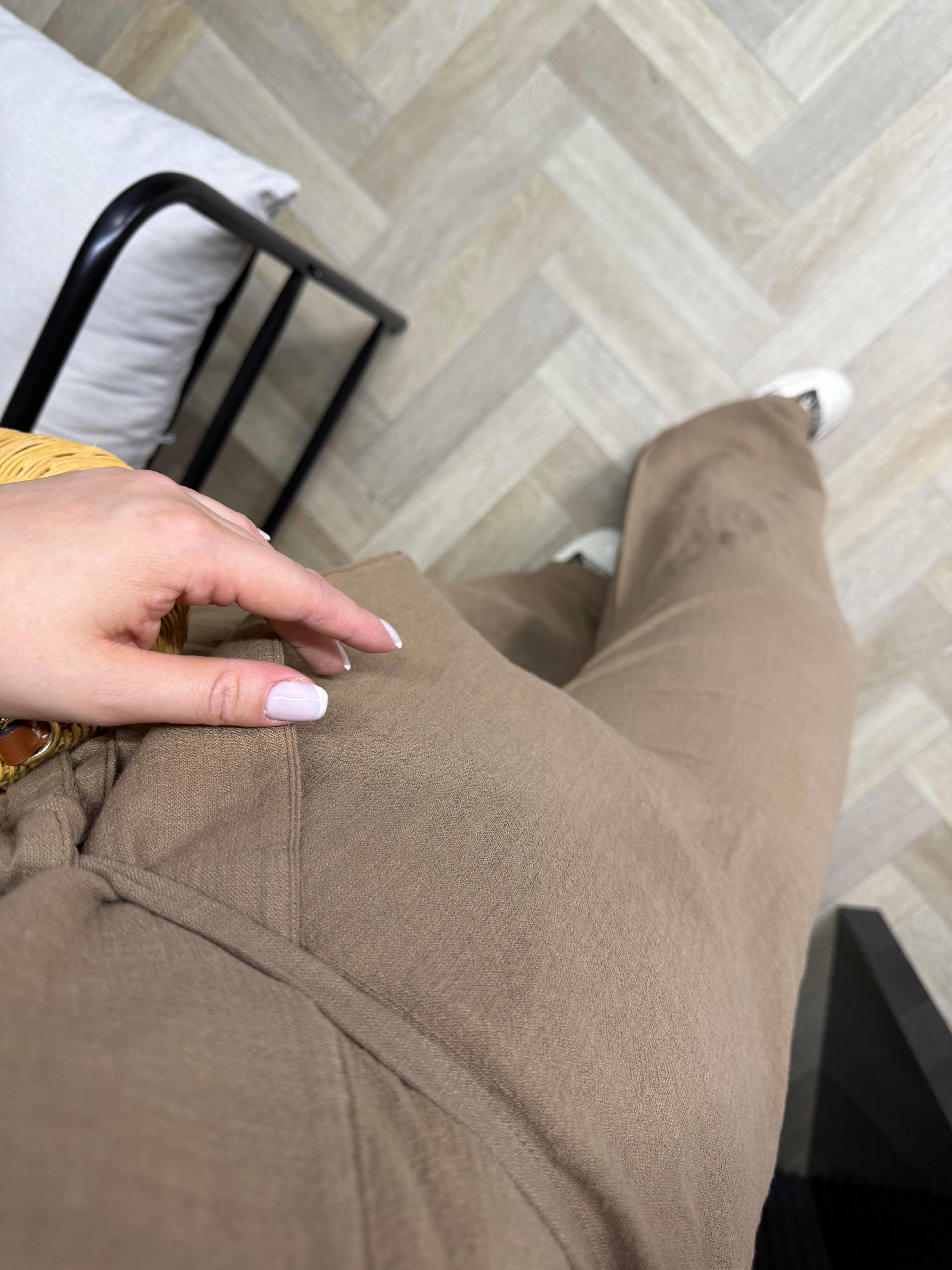 Kimonulu Keten Takım Kahverengi