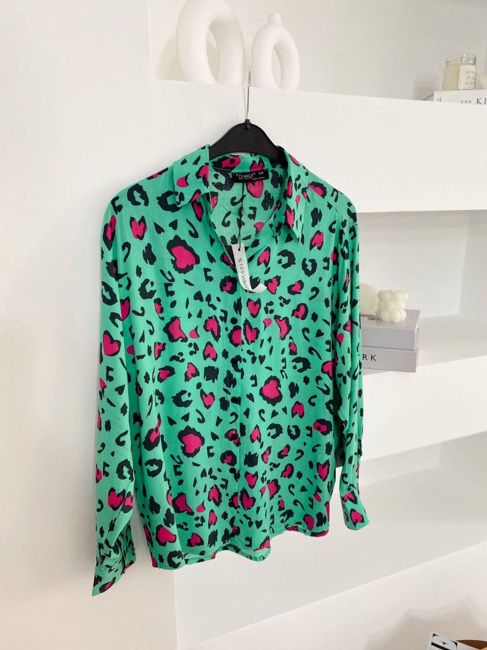 LEOPAR TASAIM GÖMLEK YEŞİL