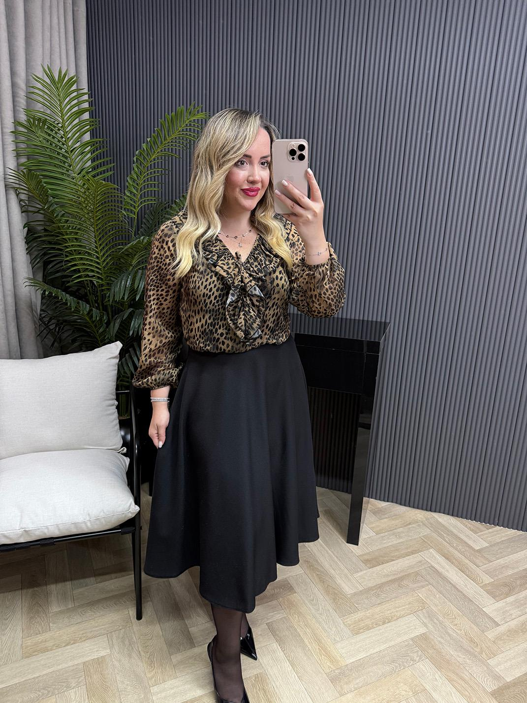 Lowe Etek Görünümlü Elbise Leopar