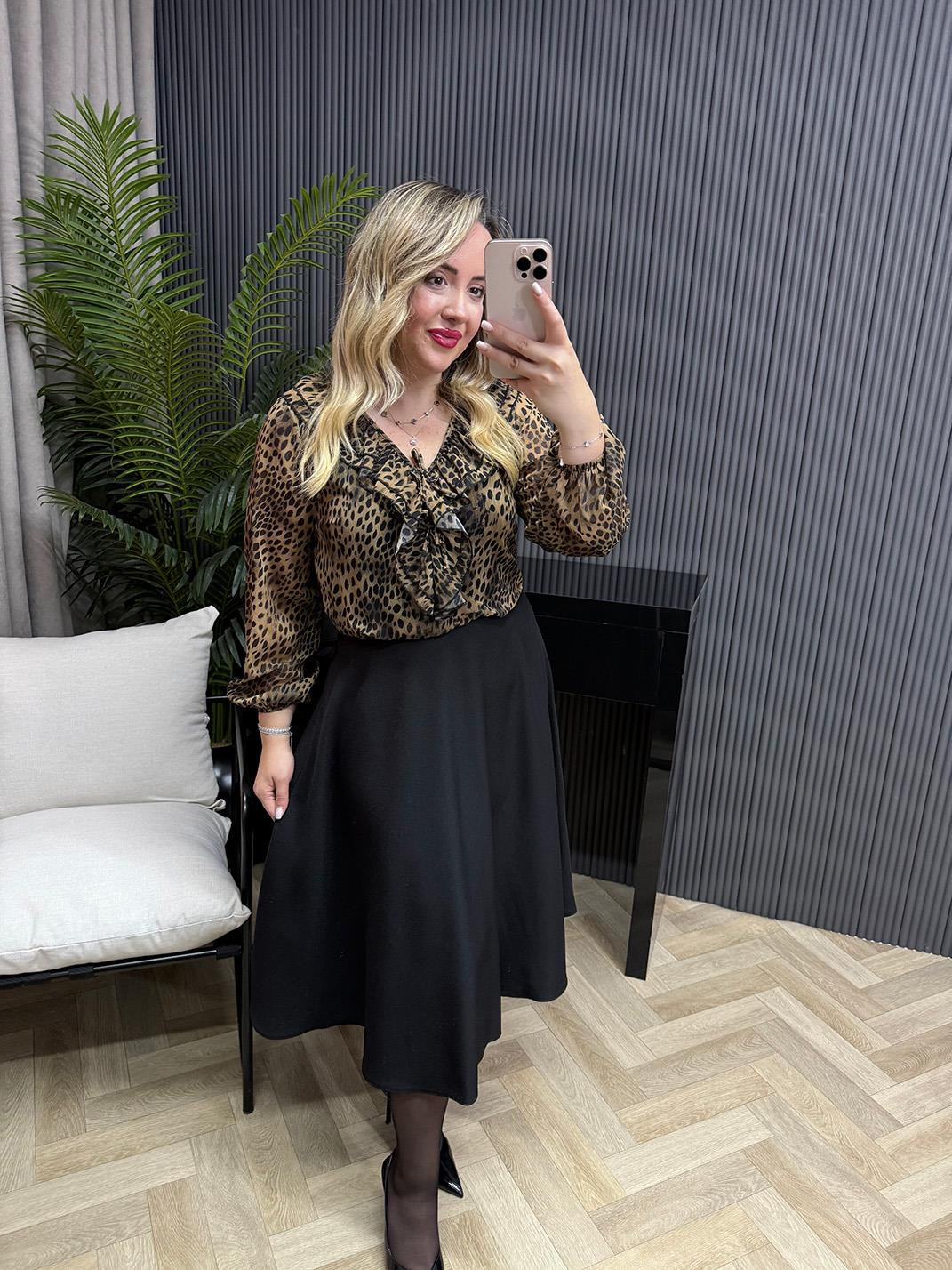 Lowe Etek Görünümlü Elbise Leopar