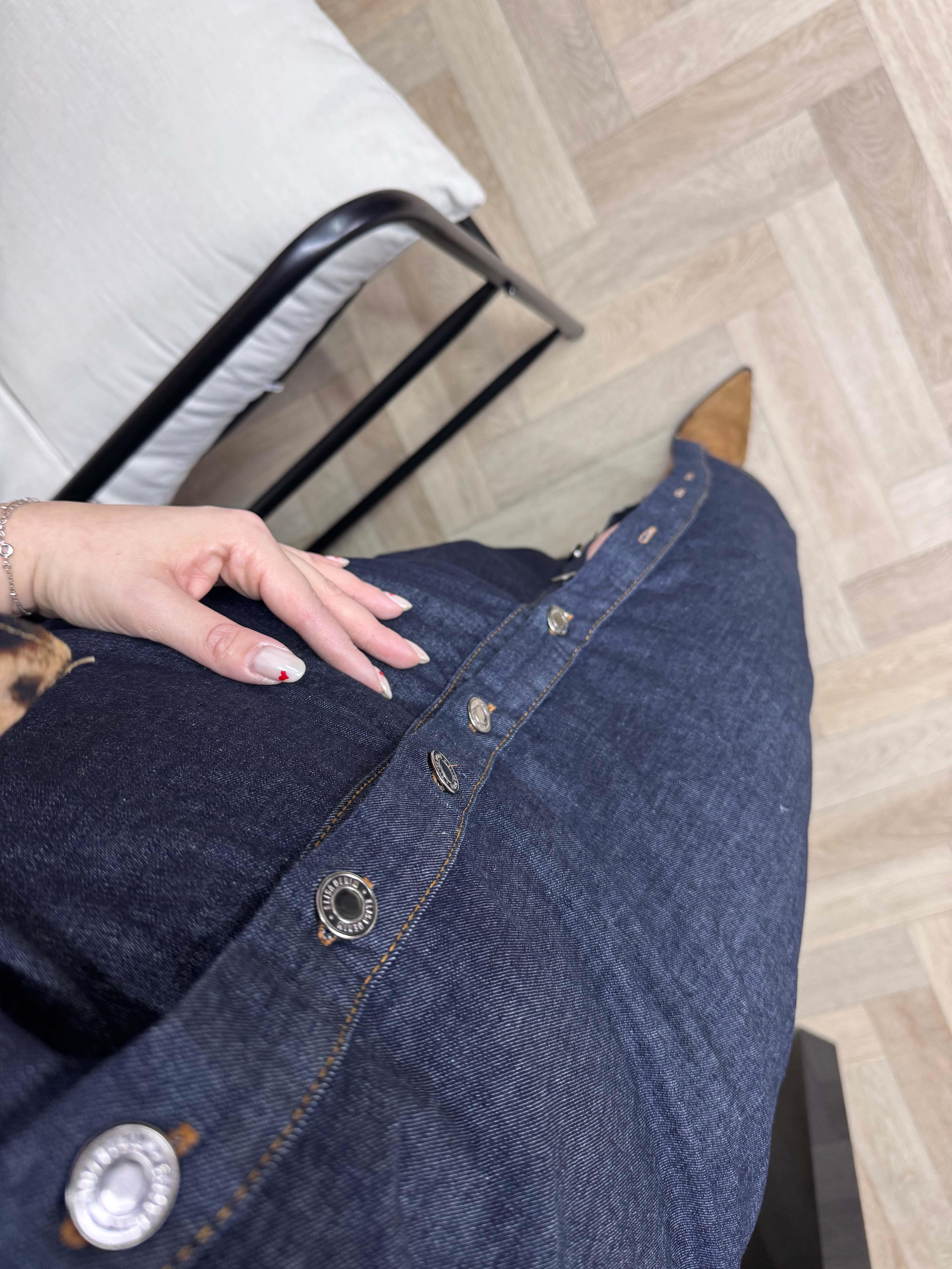 Marka Model Drapeli Denim Elbise