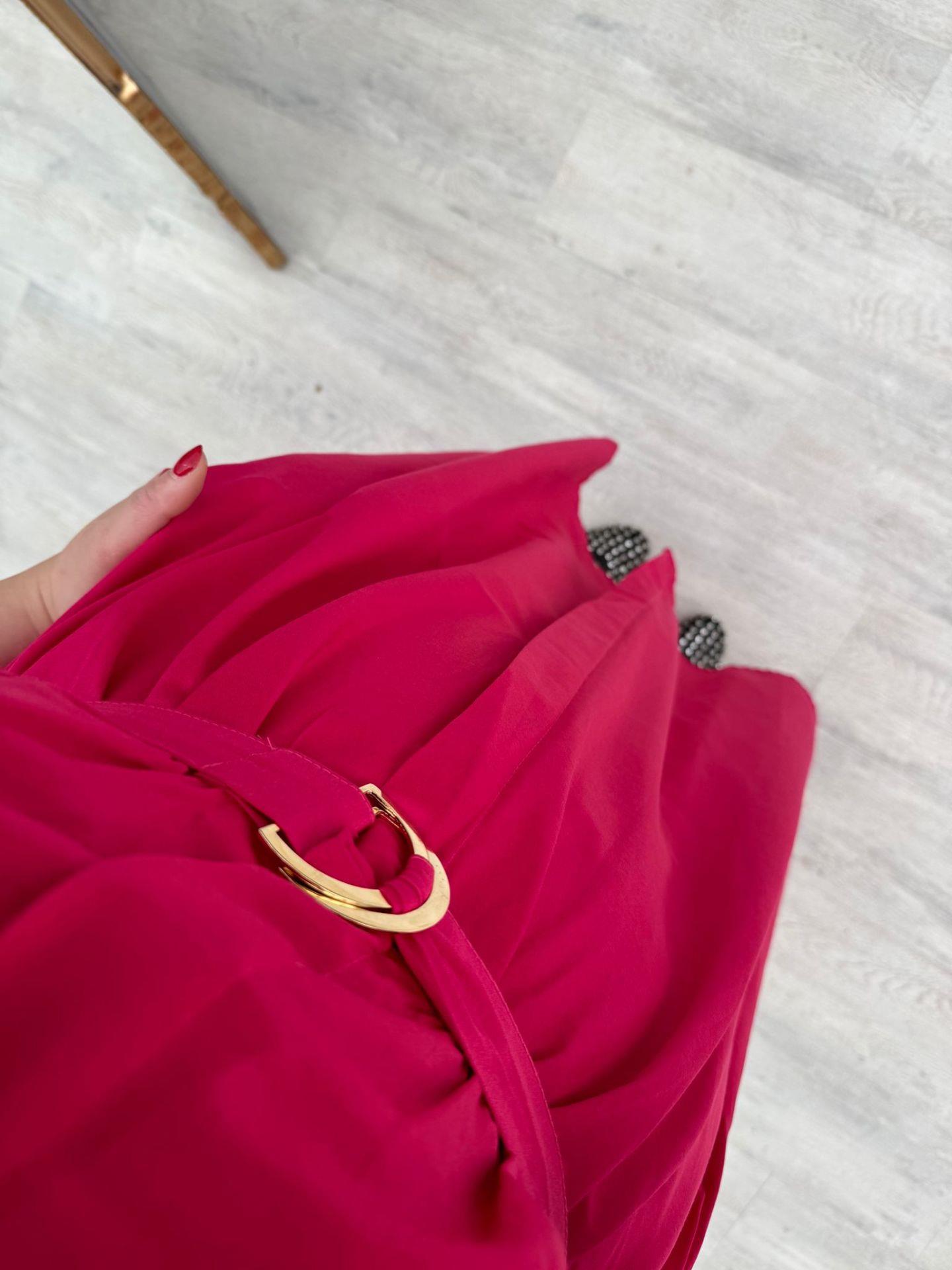 MATİLDA KISA KOLLU PAMUK SATEN ELBİSE FUŞYA