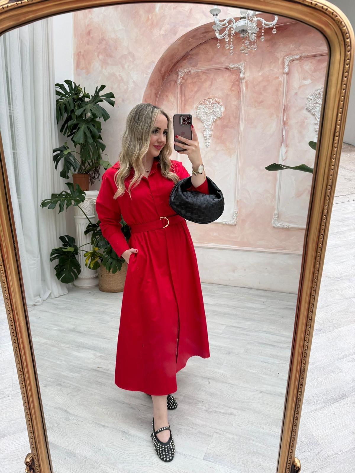 MATİLDA PAMUK UZUN KOLLU KIRMIZI  RENK