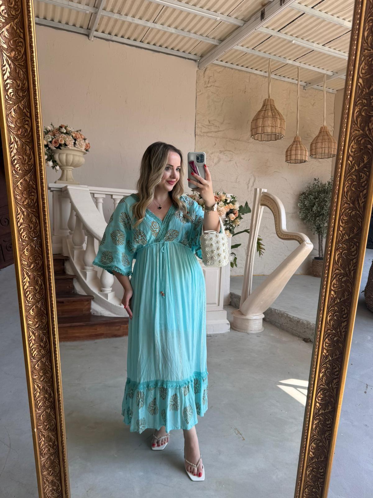 MELİSSA İTHAL TASARIM ELBİSE MAVİ