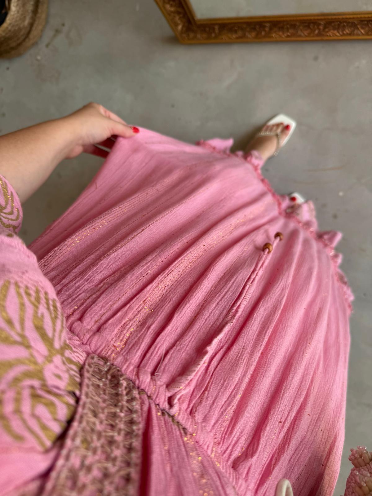 MELİSSA İTHAL TASARIM ELBİSE PEMBE