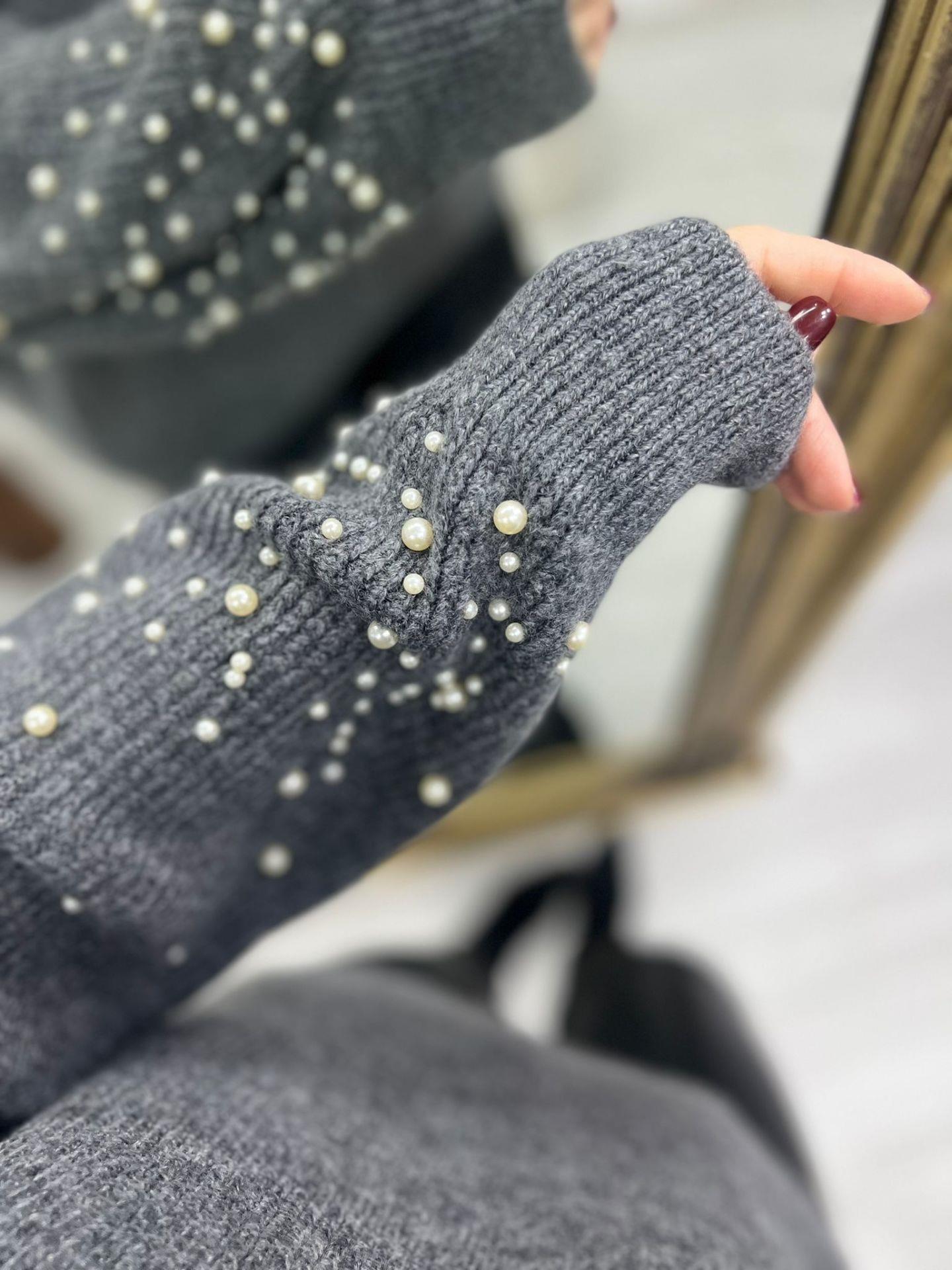 MNG İNCİLİ GRİ TRİKO KAZAK