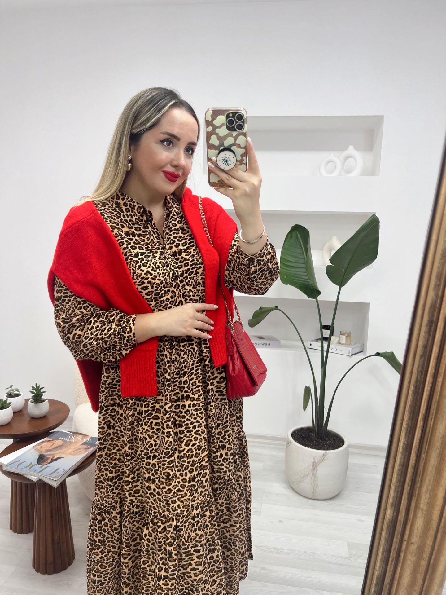 ORJ MARKA LEOPAR ELBİSE
