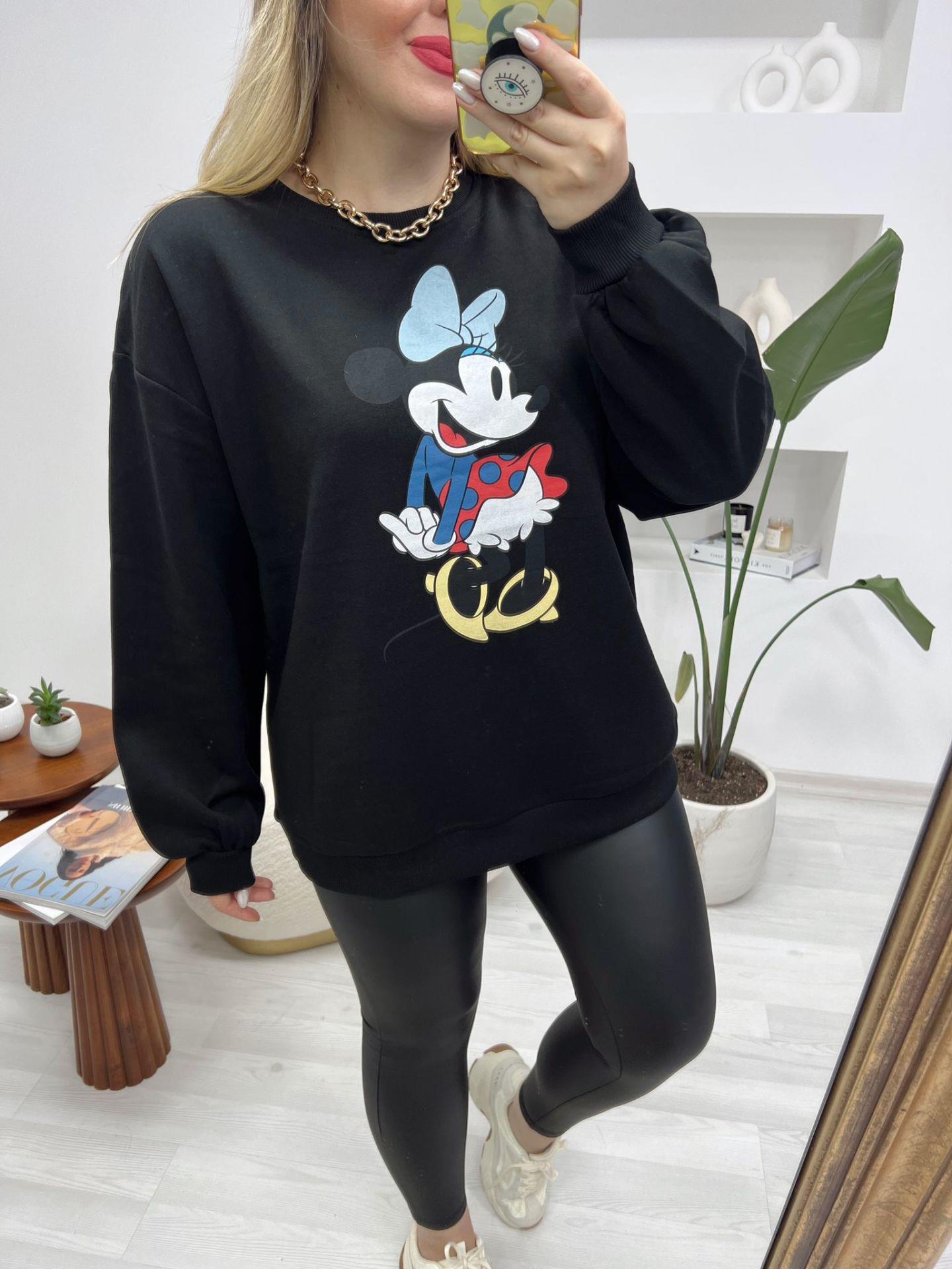 ORJ ZARA MİCKEY SWEAT SİYAH