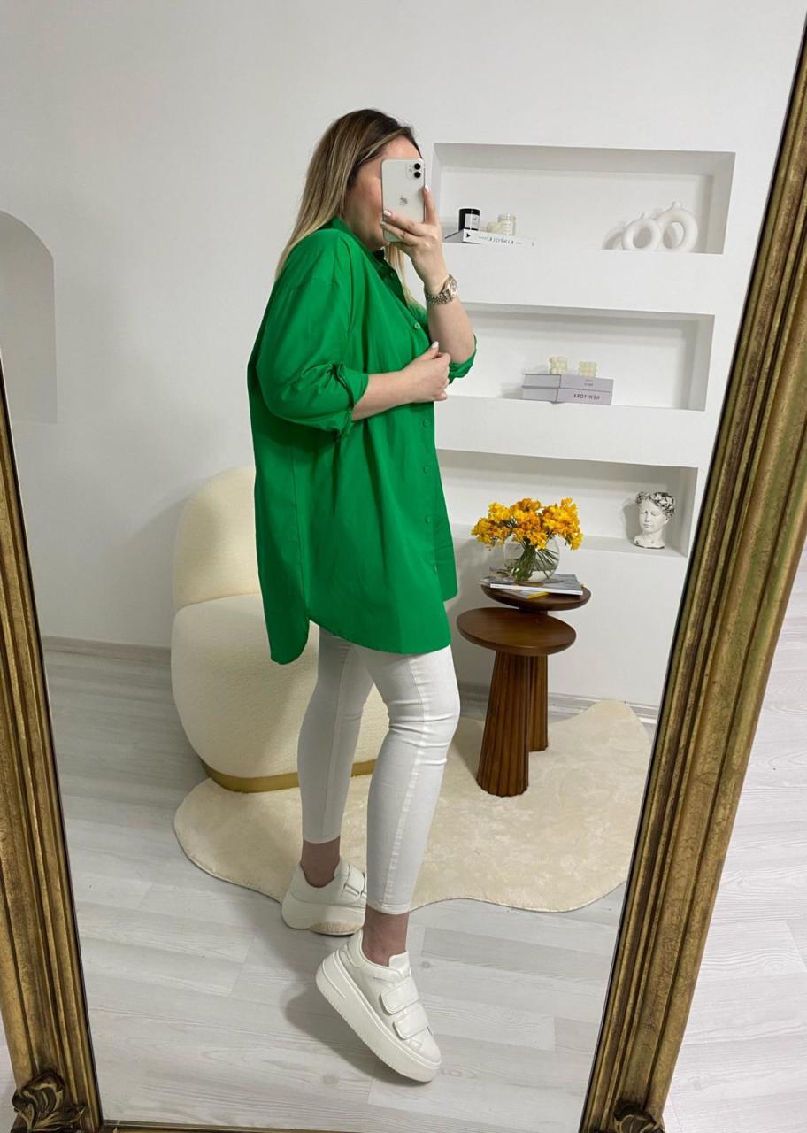 ORJİNAL MARKA POPLİN GÖMLEK YEŞİL