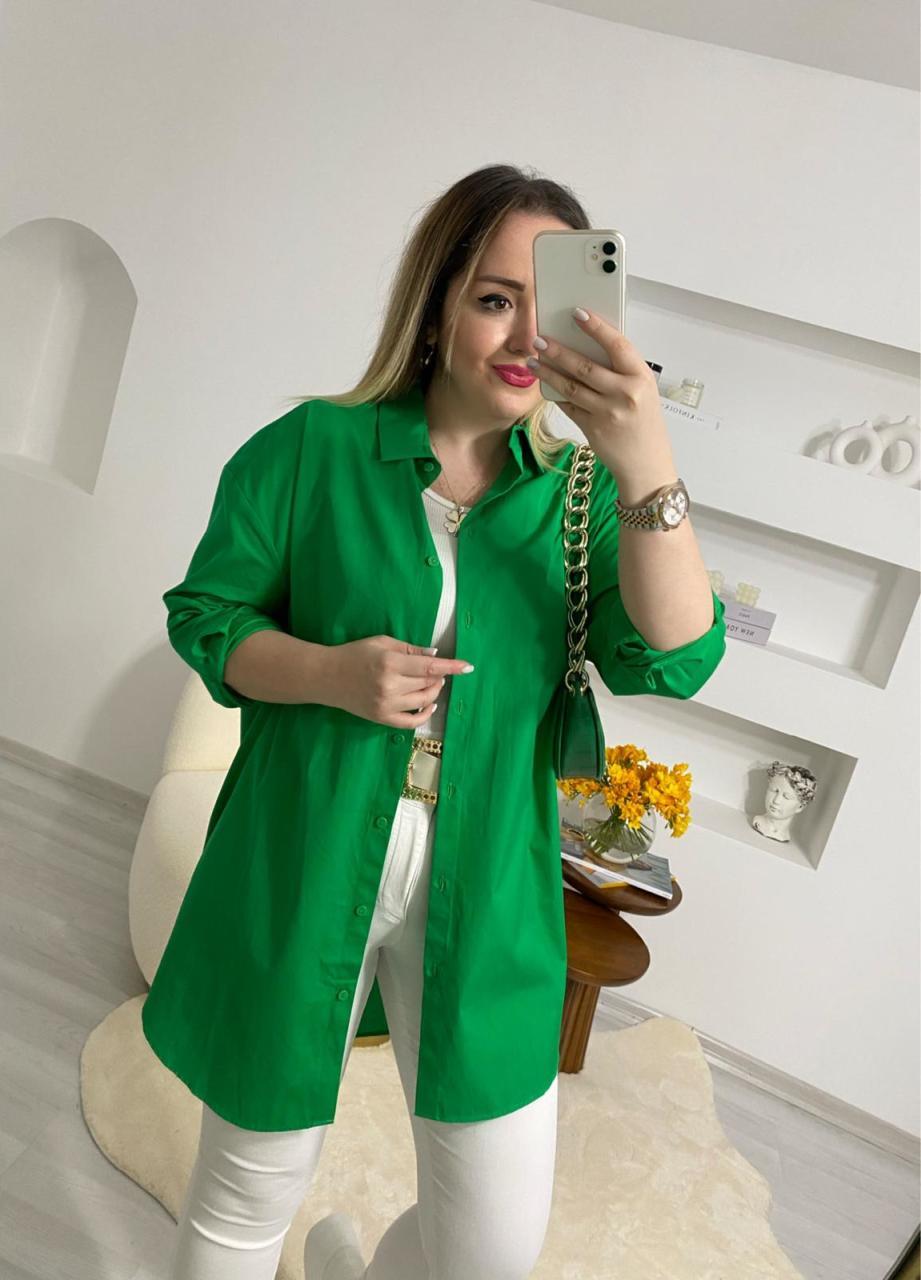 ORJİNAL MARKA POPLİN GÖMLEK YEŞİL