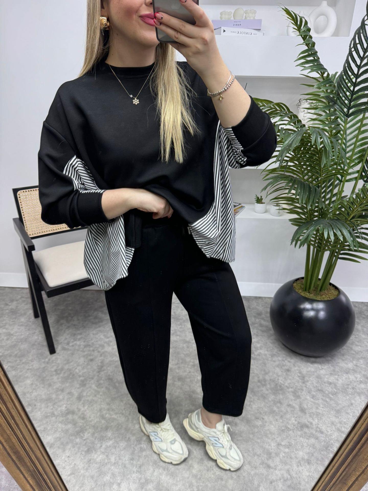 OYSHO MODAL KUMAŞ TASARIM TAKIM SİYAH