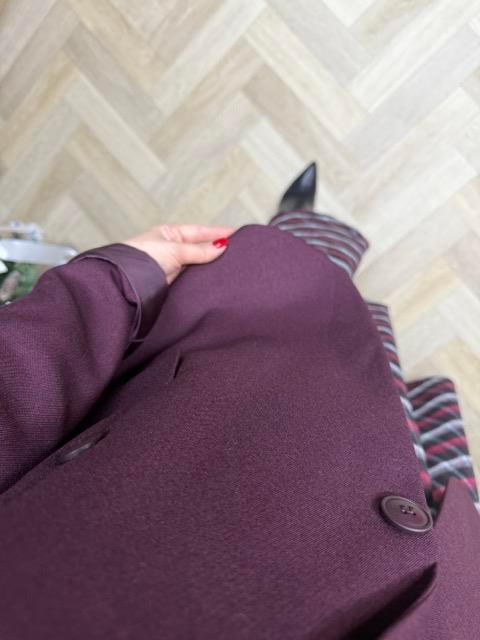 Özel Doku Blazer Ceket Bordo