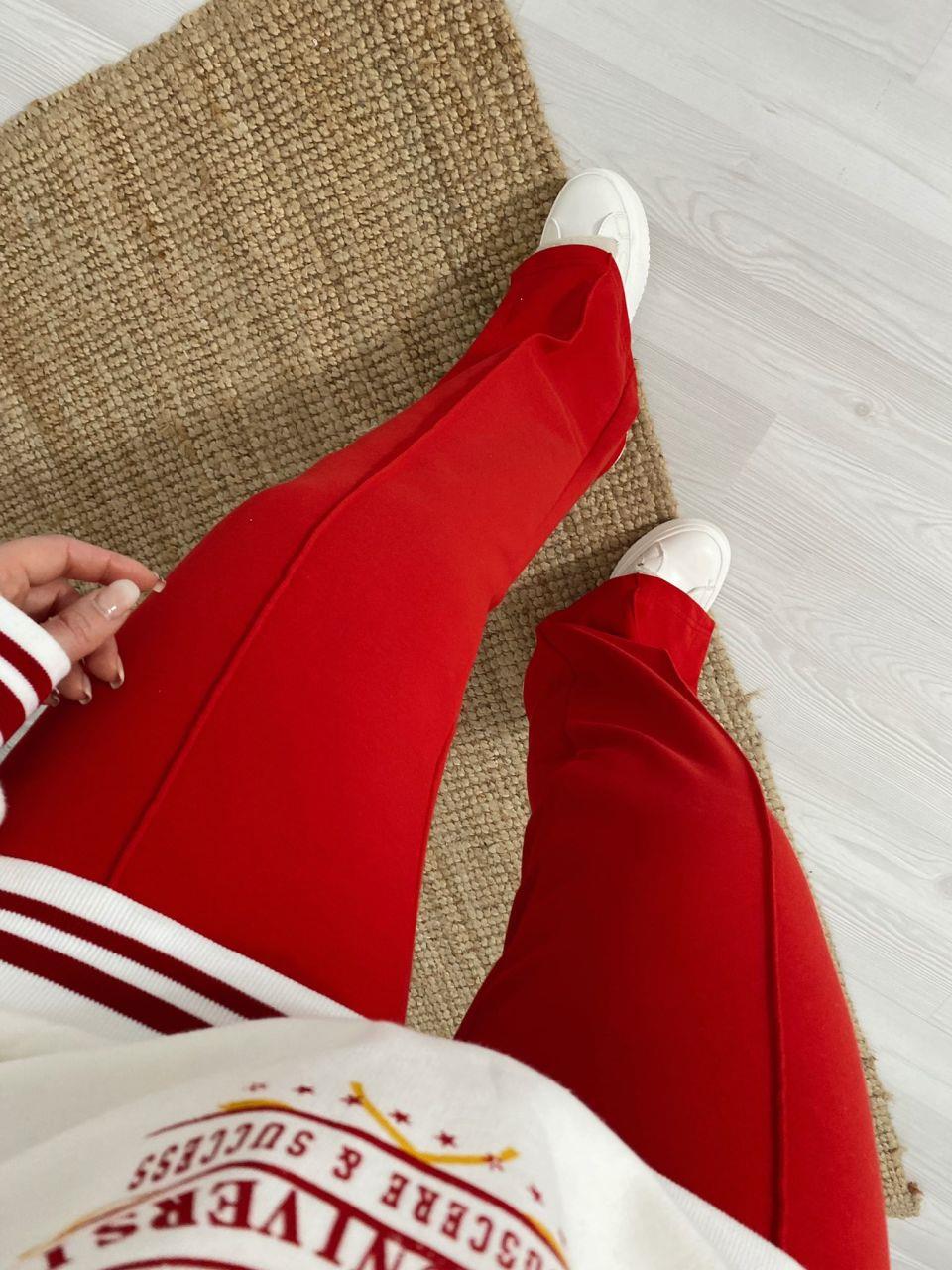 PAÇA DETAYLI KIRMIZI PANTOLON EŞOFMAN