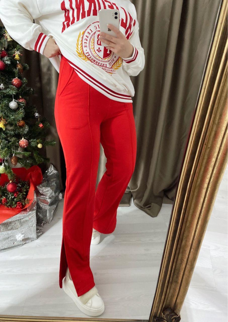 PAÇA DETAYLI KIRMIZI PANTOLON EŞOFMAN