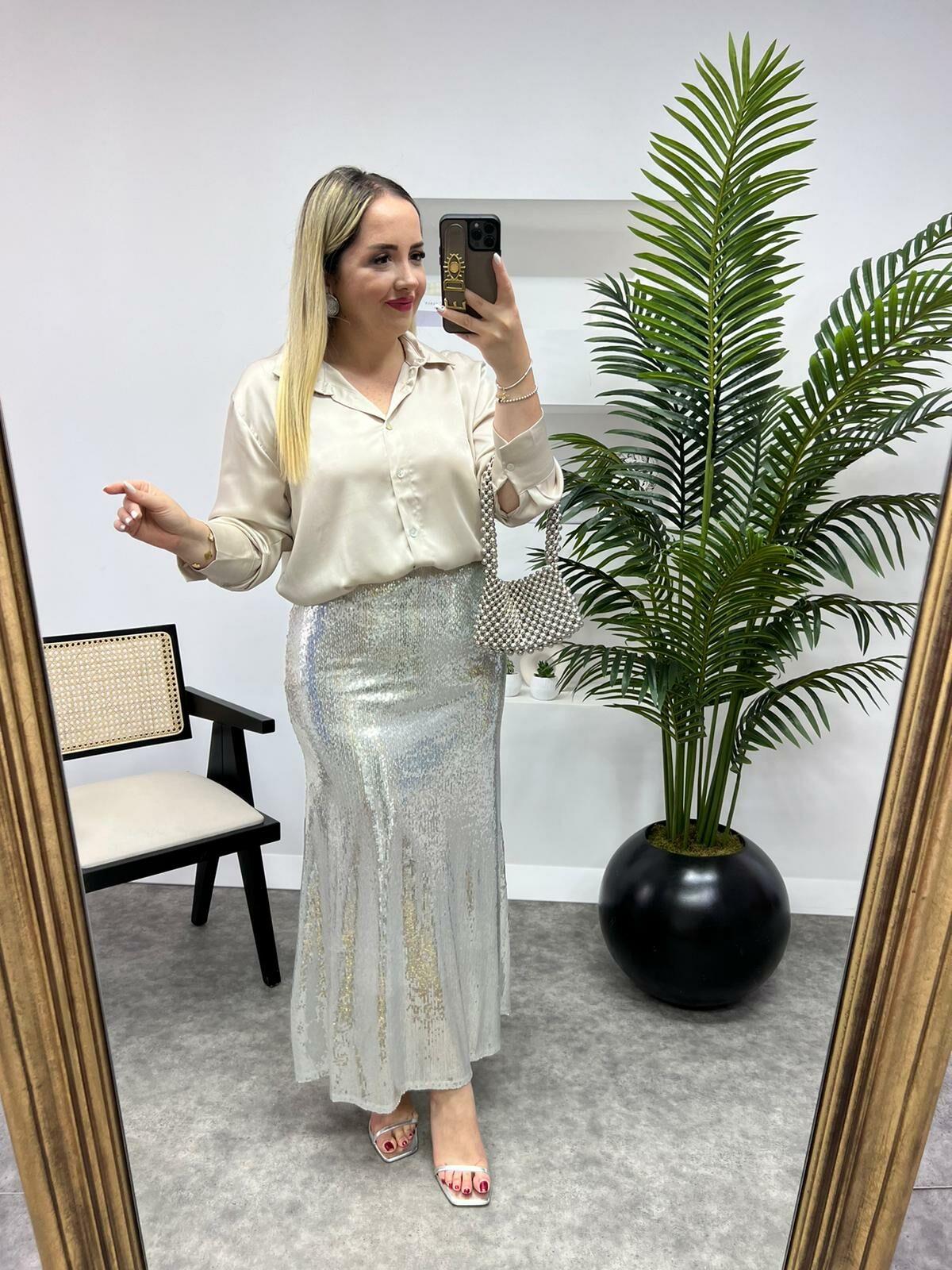 PAMUK SATEN GÖMLEK GÜMÜŞ