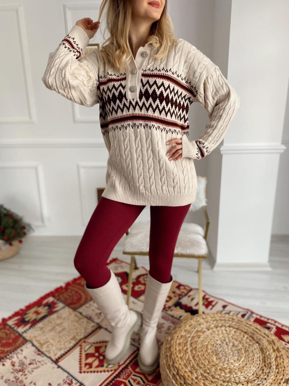 POLO YAKA KREM TRİKO