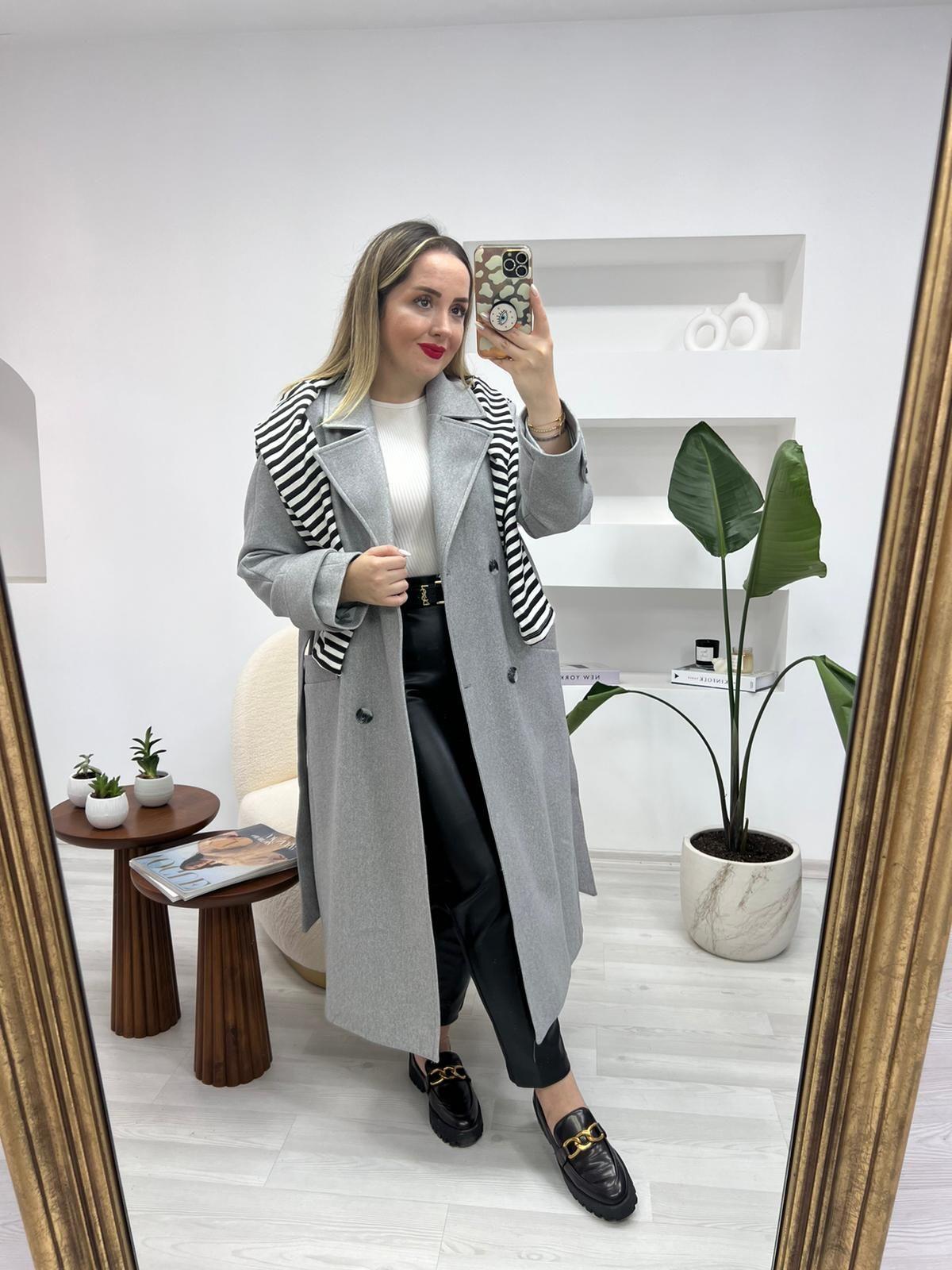 PREMİUM GRİ YÜN KAŞE KABAN