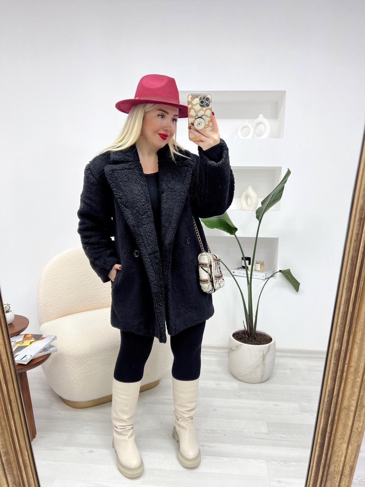 PREMİUM TEDDY KABAN SİYAH