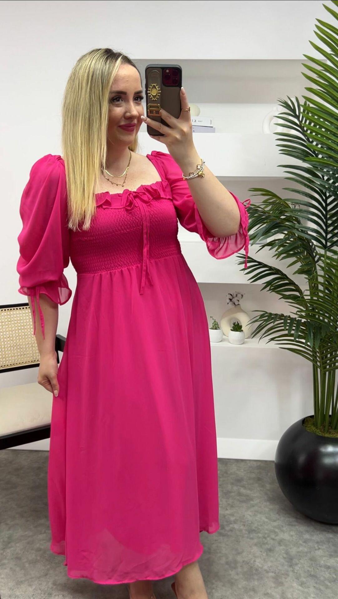 PRENSES MODEL FUŞYA DÜZ RENK