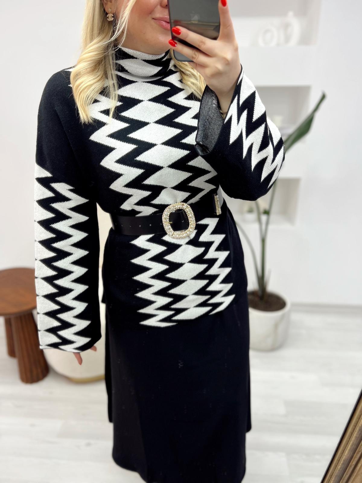 SİYAH BEYAZ ORJ MARKA KAZAK