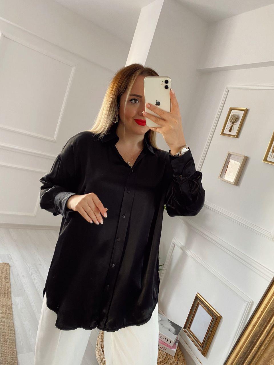 SİYAH ÖZEL SERİ SATEN GÖMLEK