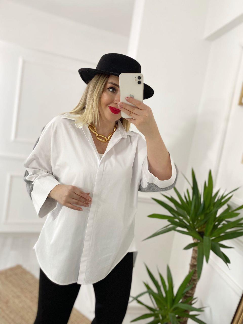 TRİKO DETAYLI TASARIM GÖMLEK