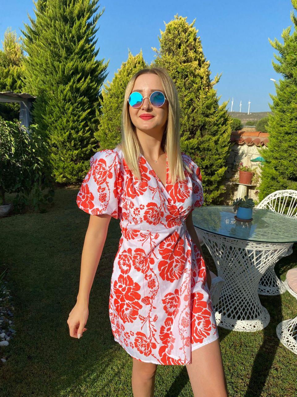 TURUNCU KRUVAZE MODEL ELBİSE
