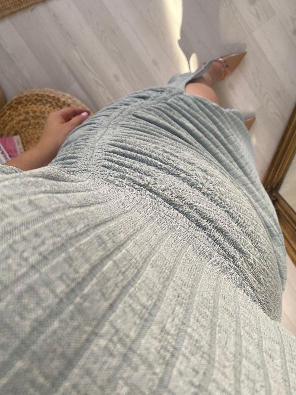 VATKALI DRAPELİ FİTİLLİ ELBİSE BEBEK MAVİ