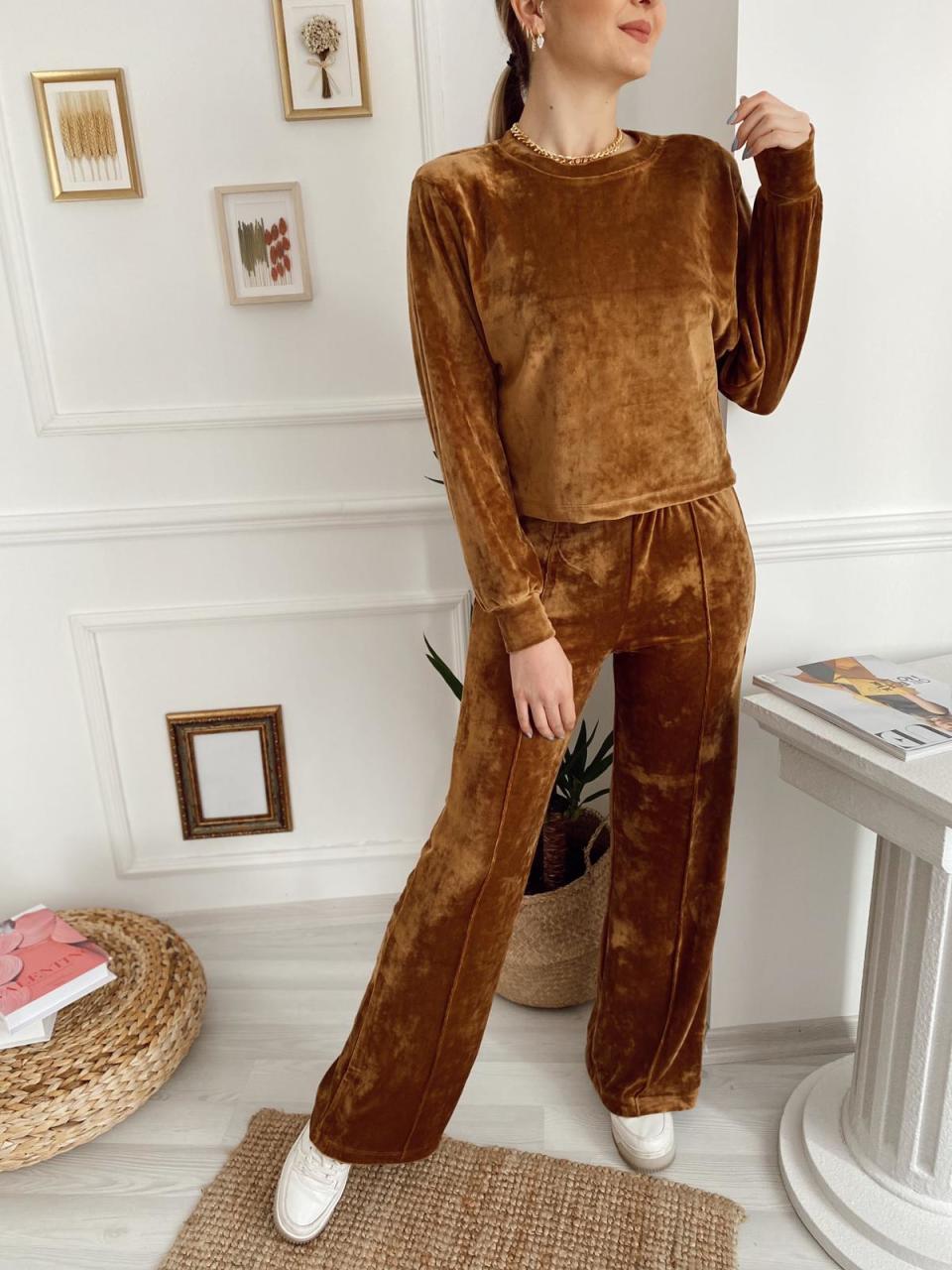 VATKALI FRANSIZ KADİFE TAKIM  CAMEL