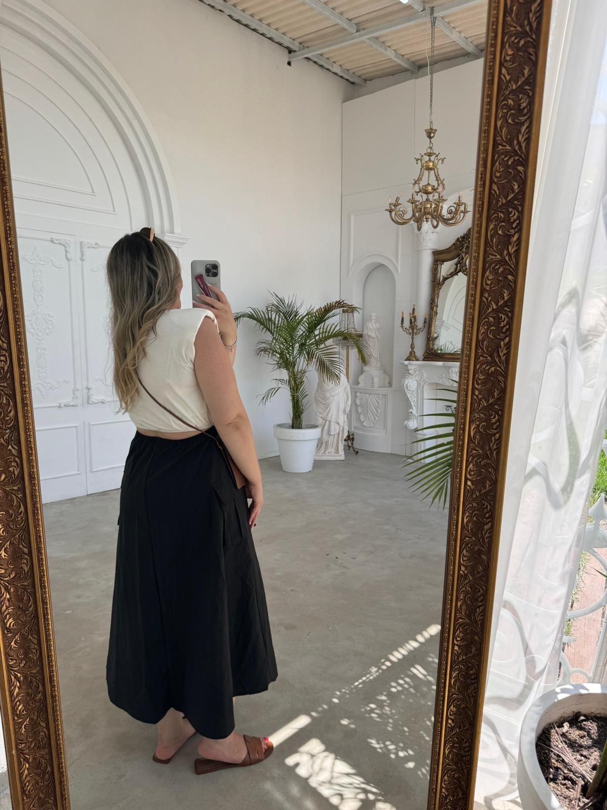 VATKALI ORJ MARKA BEL DETAYLI ELBİSE SİYAH